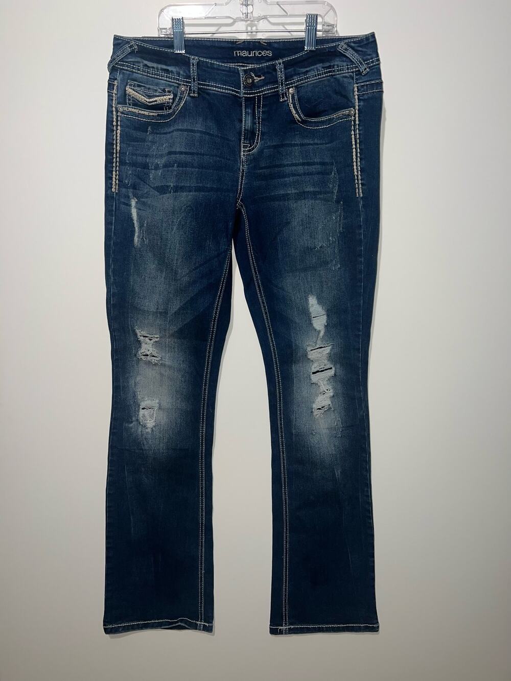 Maurice’s women’s distressed blue jeans